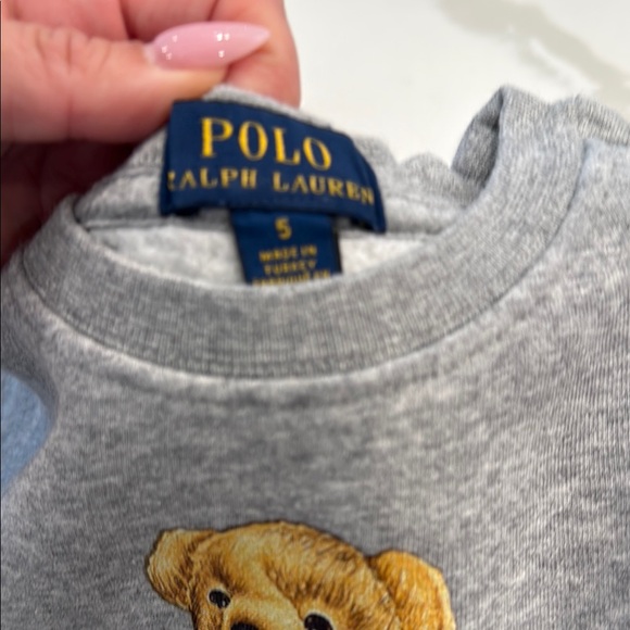 Ralph Lauren Kids Gray Sweatshirt with Polo Bear Graphic - Picture 5 of 6